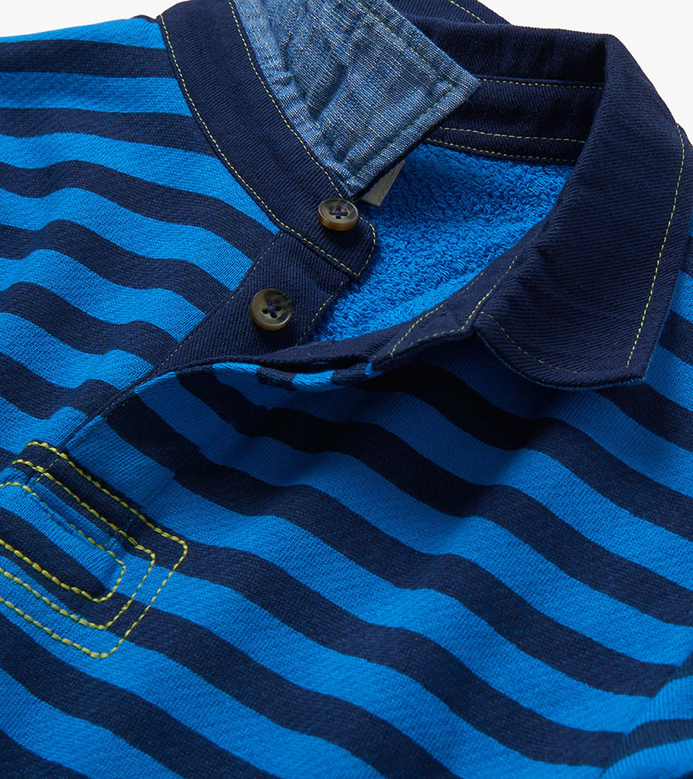 Hatley Boys Printed Stripes Rugby Sweatshirt