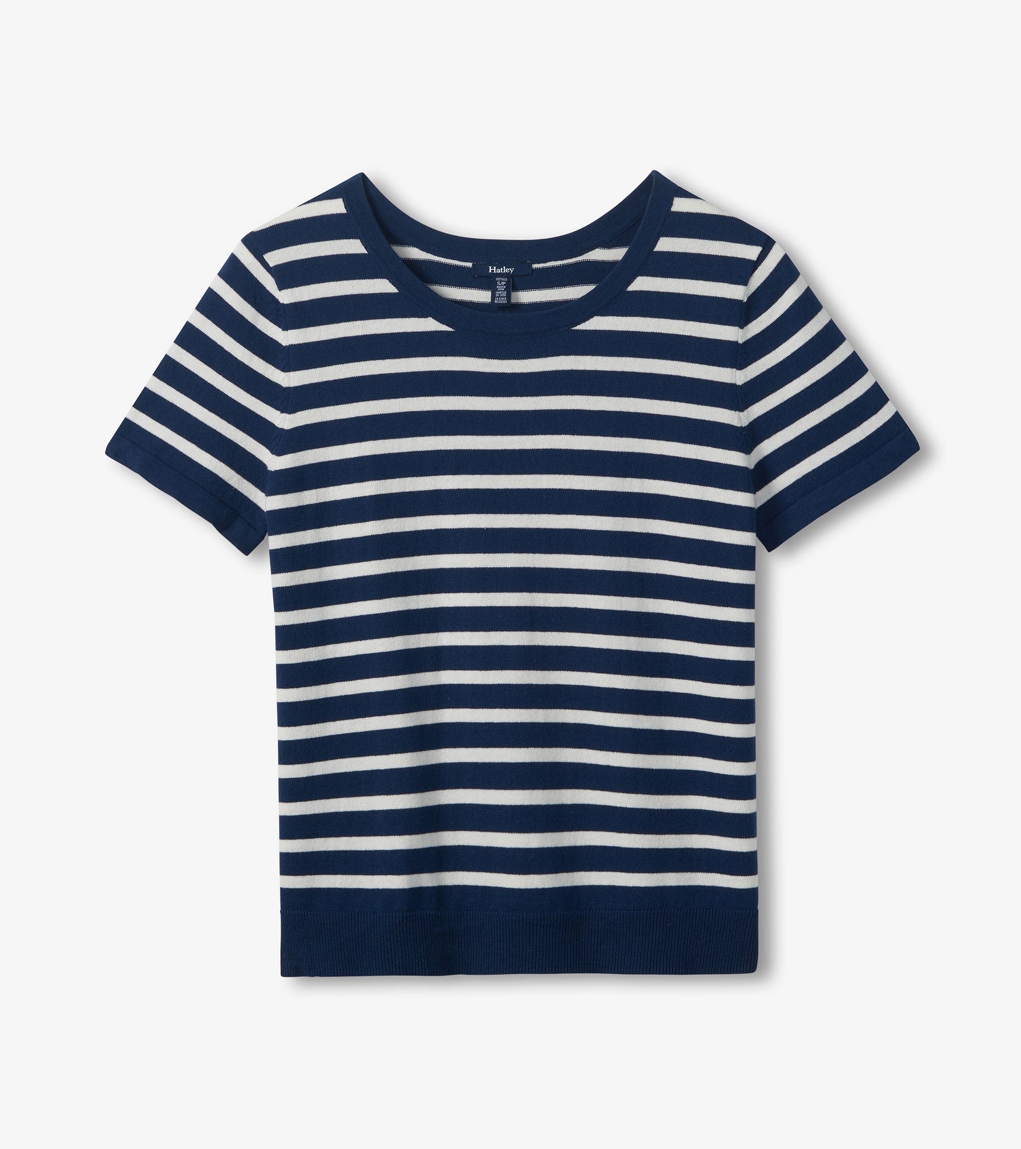 Hatley Simone Knit Tee - Navy & White Stripes