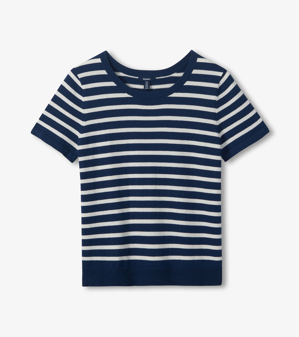 Hatley Simone Knit Tee - Navy & White Stripes