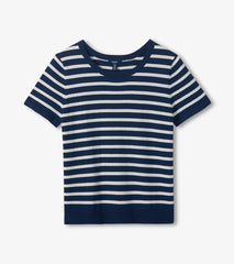 Hatley Simone Knit Tee - Navy & White Stripes
