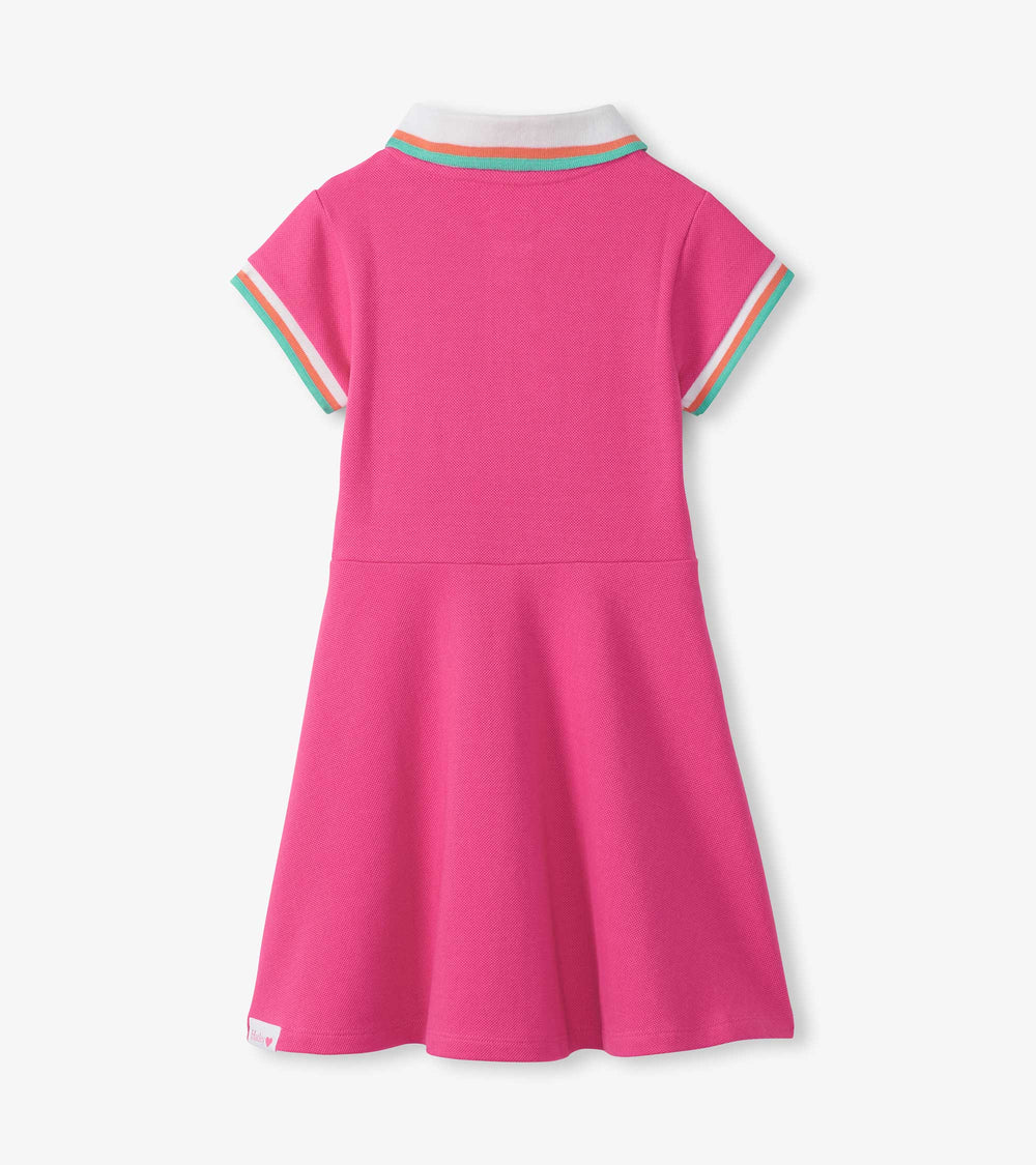 Hatley Girls Raspberry Rose Pique Polo Dress