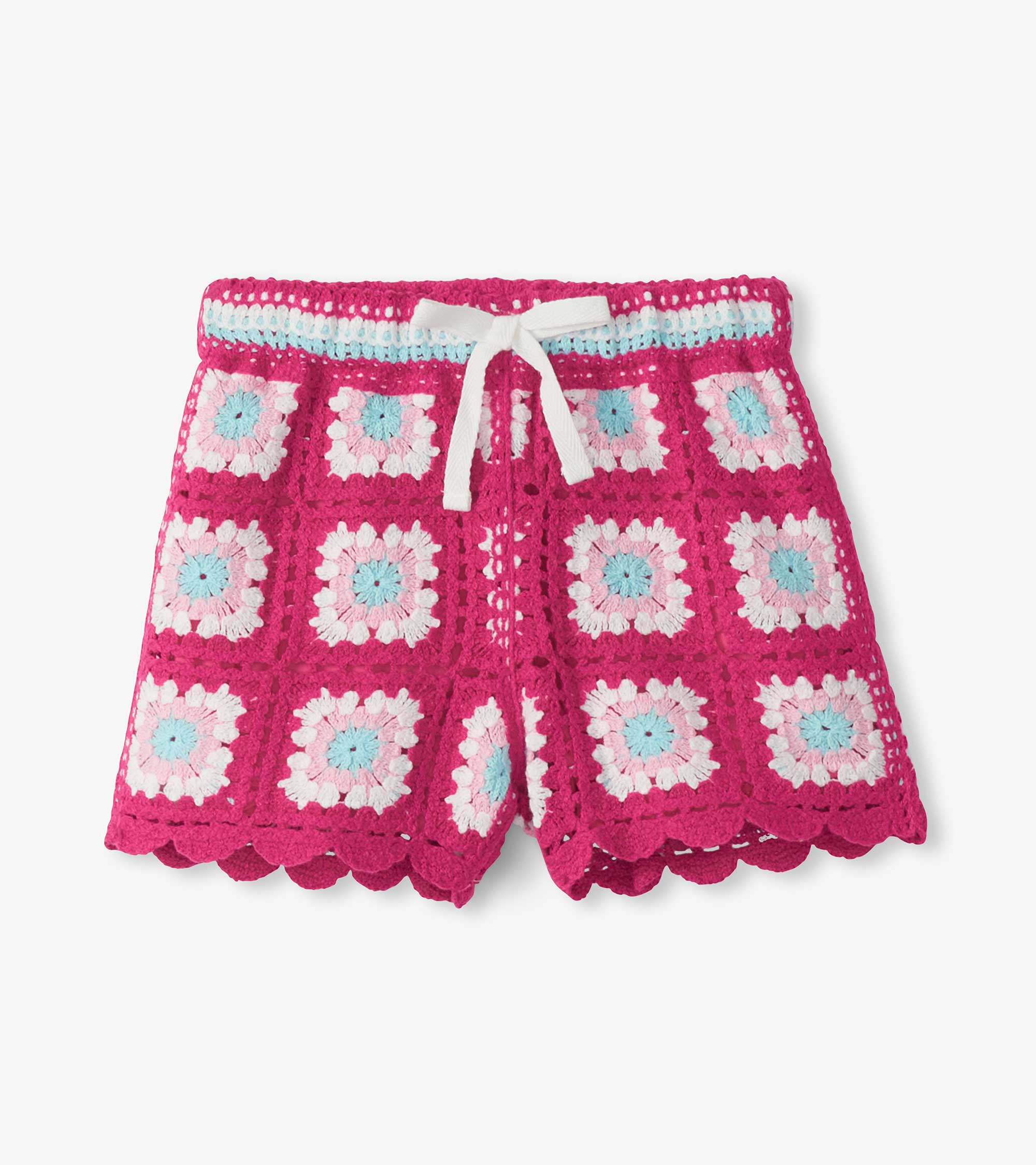 Hatley Girls Raspberry Rose Crochet Shorts