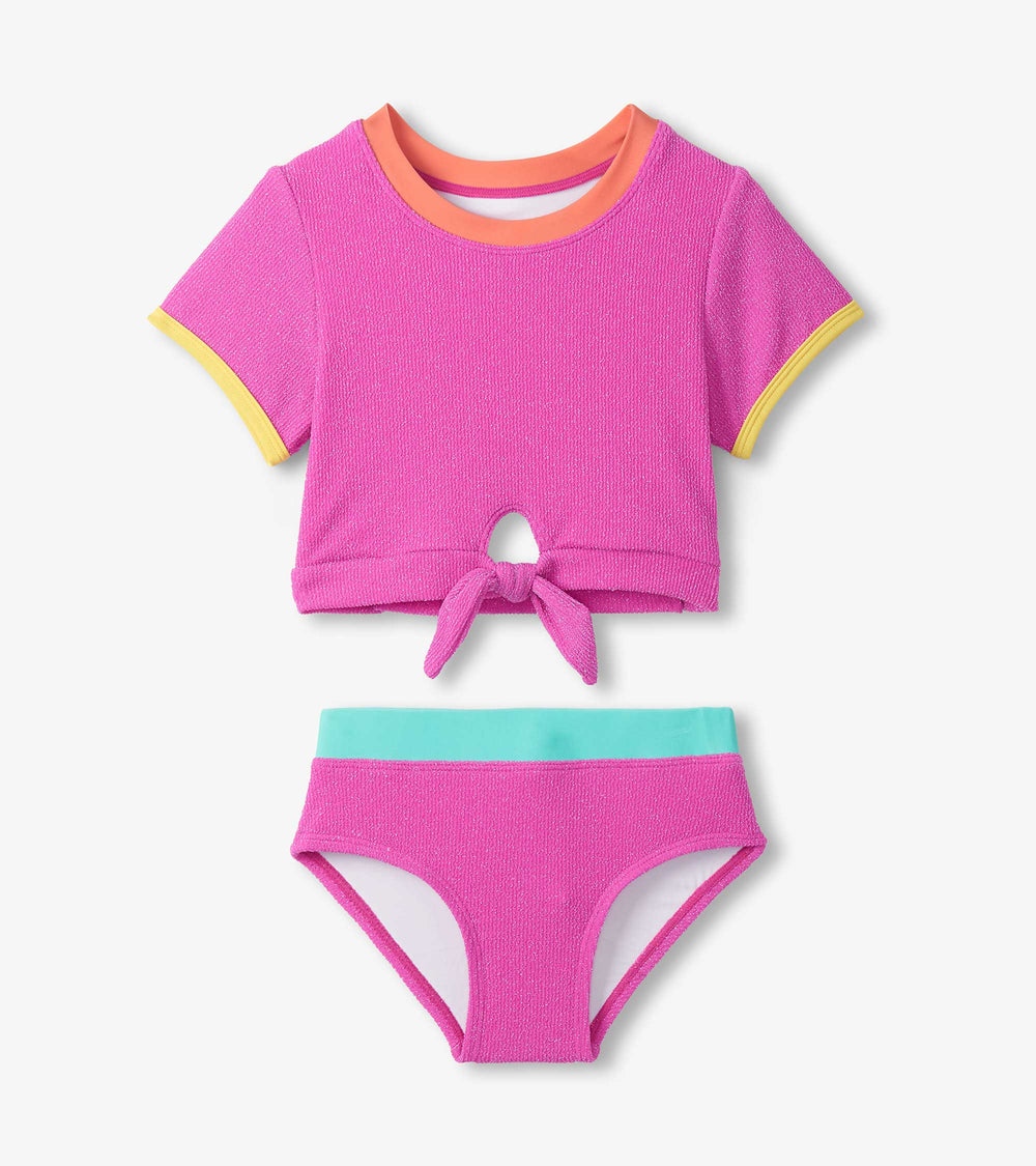 Hatley Girls Hot Pink Tie-Front Two-Piece Swimsuit
