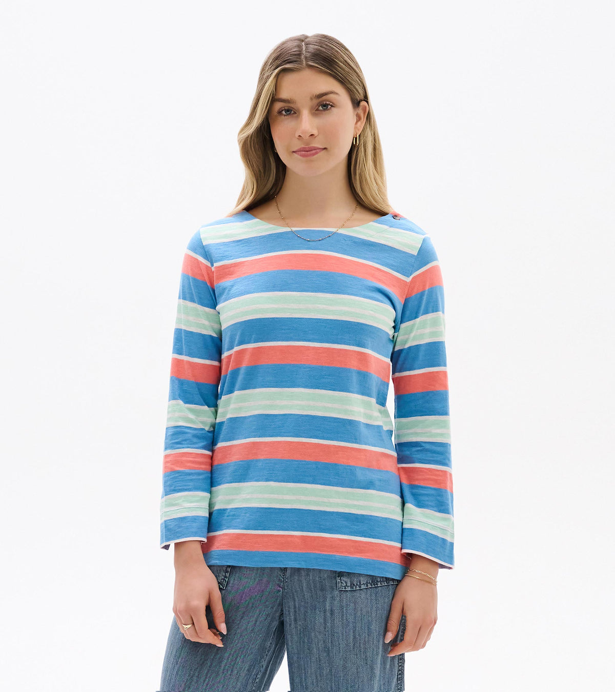 Hatley Button Breton - Azure Stripes