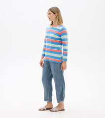 Hatley Button Breton - Azure Stripes