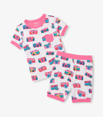 Hatley Girls Sketchy Cameras Bamboo Short Pajama Set