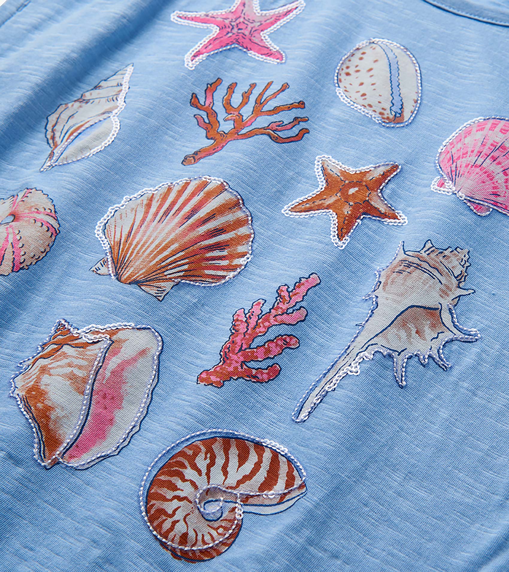 Hatley Girls Sea Shell Cinched Shoulder Top