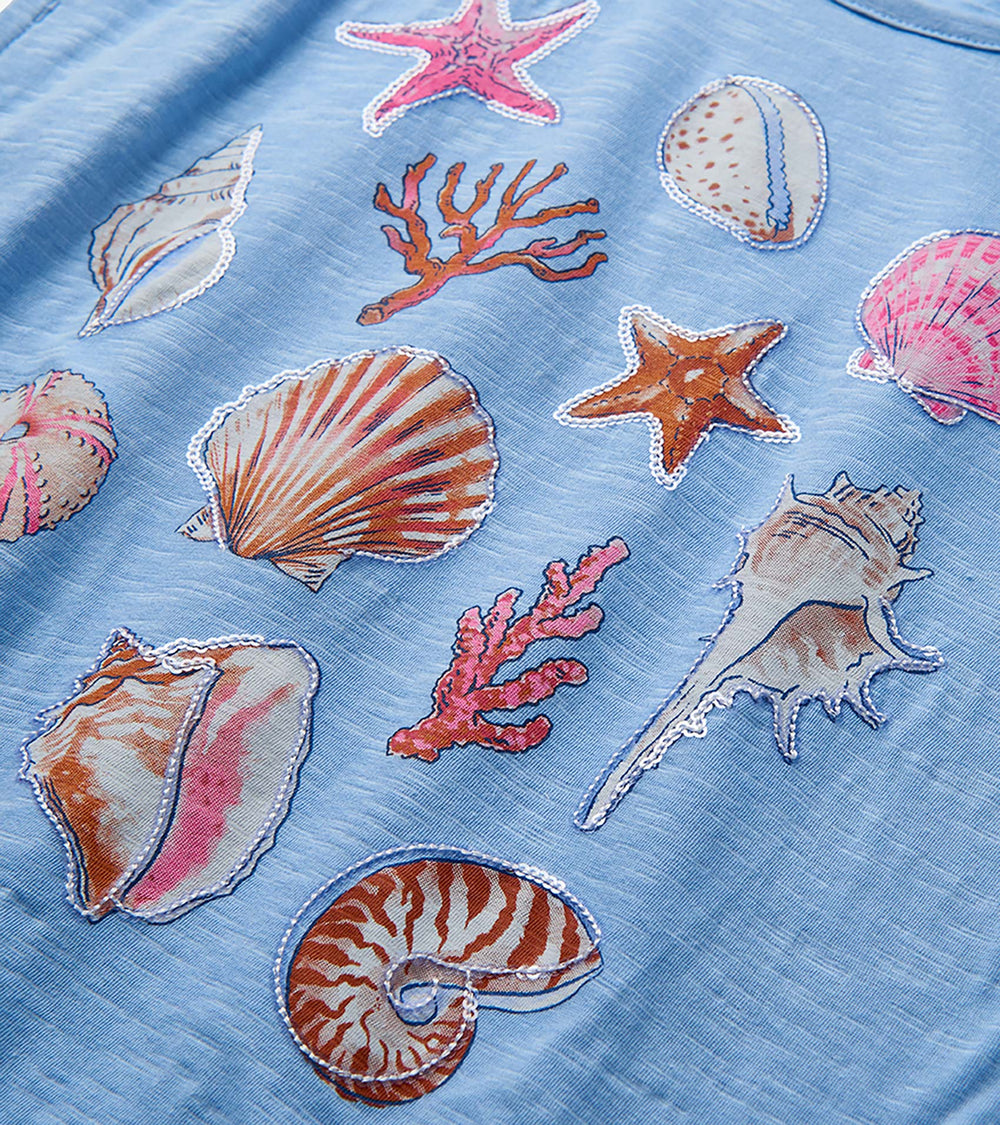 Hatley Girls Sea Shell Cinched Shoulder Top