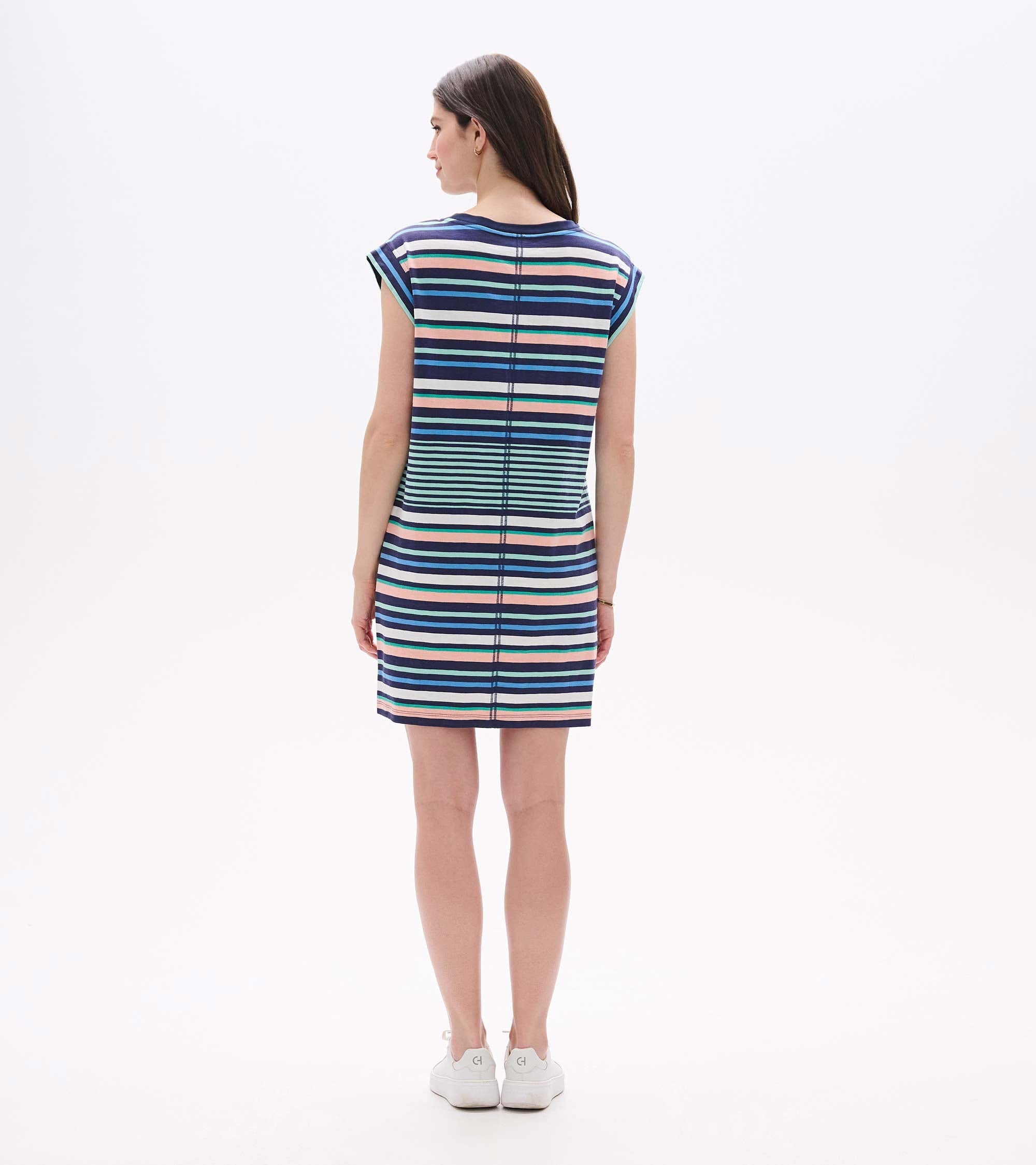 Hatley Pocket Tee Dress - Seaside Stripes