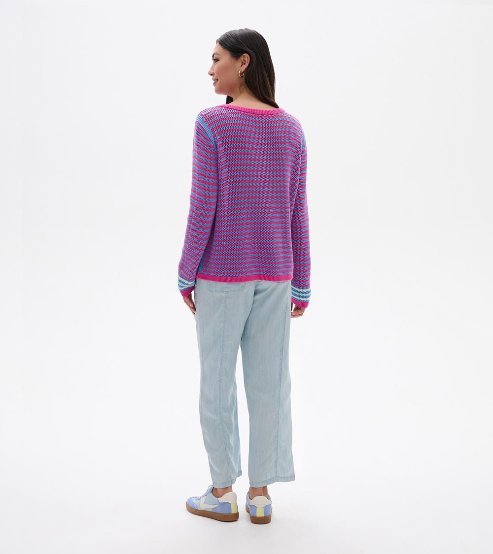 Hatley Pointelle Stripe Sweater - South East Summer