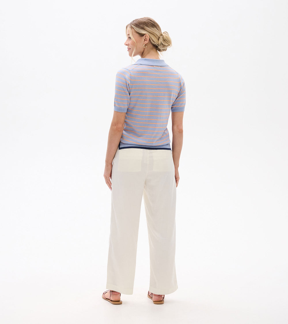 Hatley Johnny Collar Top - Serenity Stripe