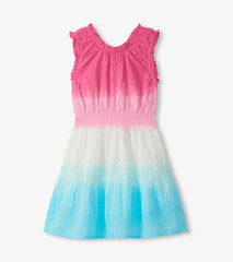 Hatley Girls Summer Garden Dip Dye Gathered Dress