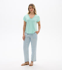 Hatley Sadie V-Neck Tee - Sea Glass
