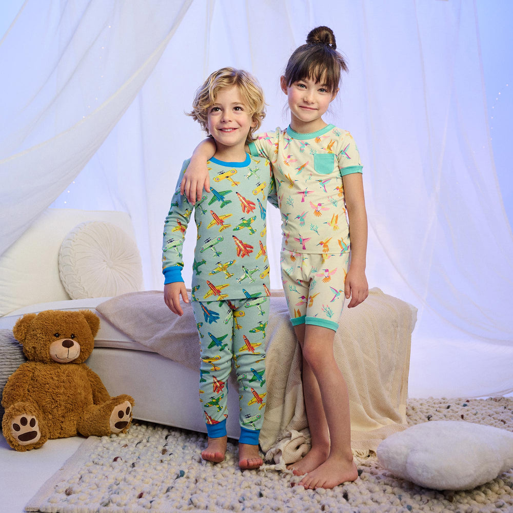 Hatley Girls Springtime Hummingbirds Bamboo Short Pajama Set