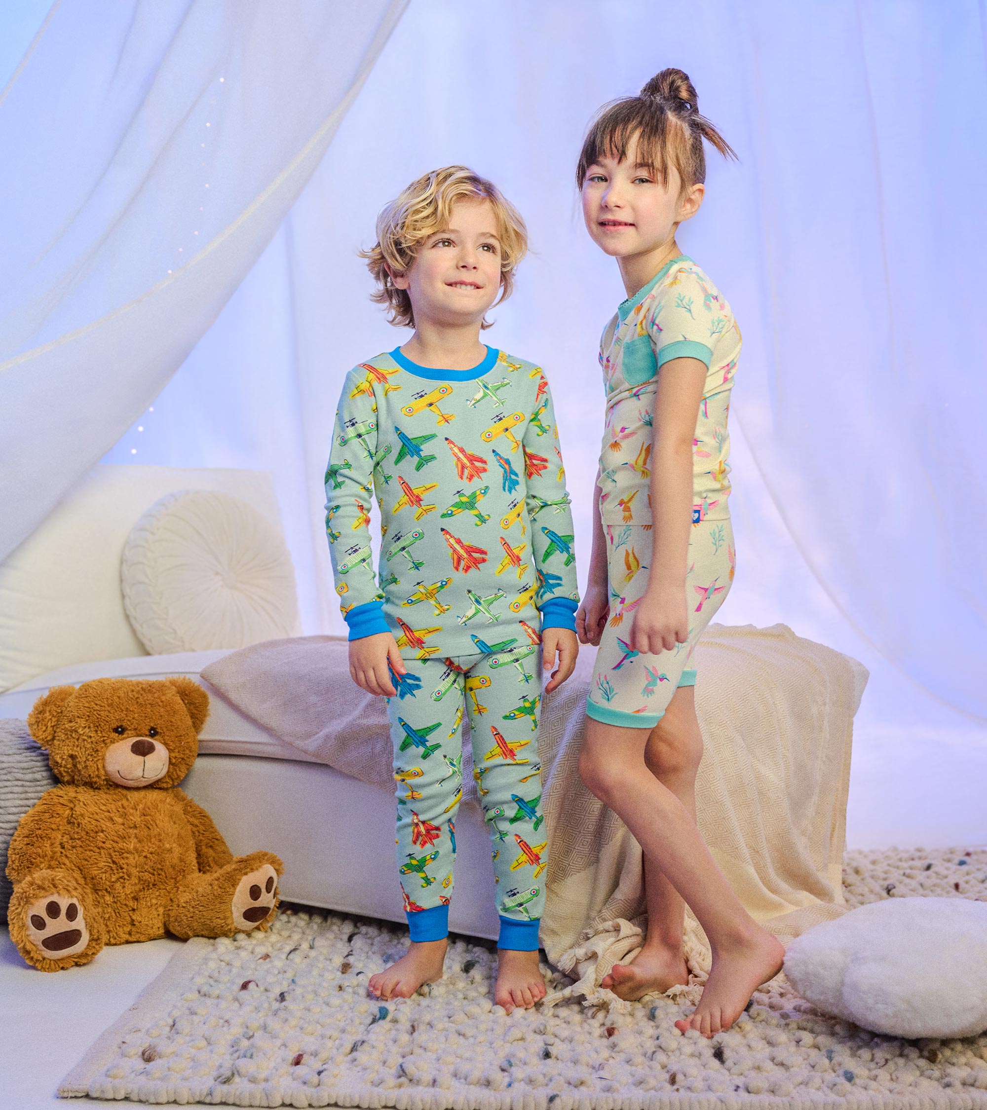 Hatley Girls Springtime Hummingbirds Bamboo Short Pajama Set
