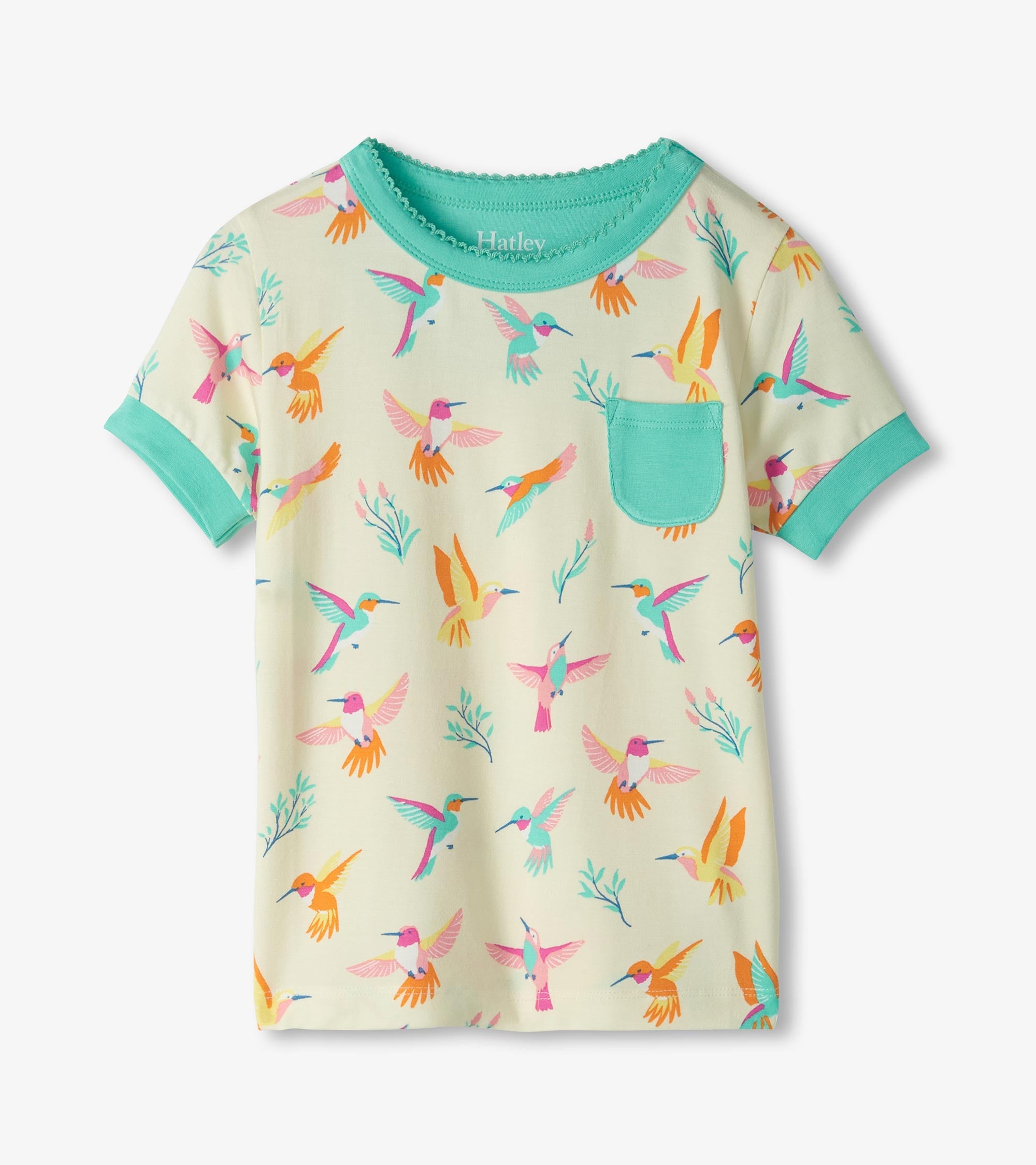 Hatley Girls Springtime Hummingbirds Bamboo Short Pajama Set
