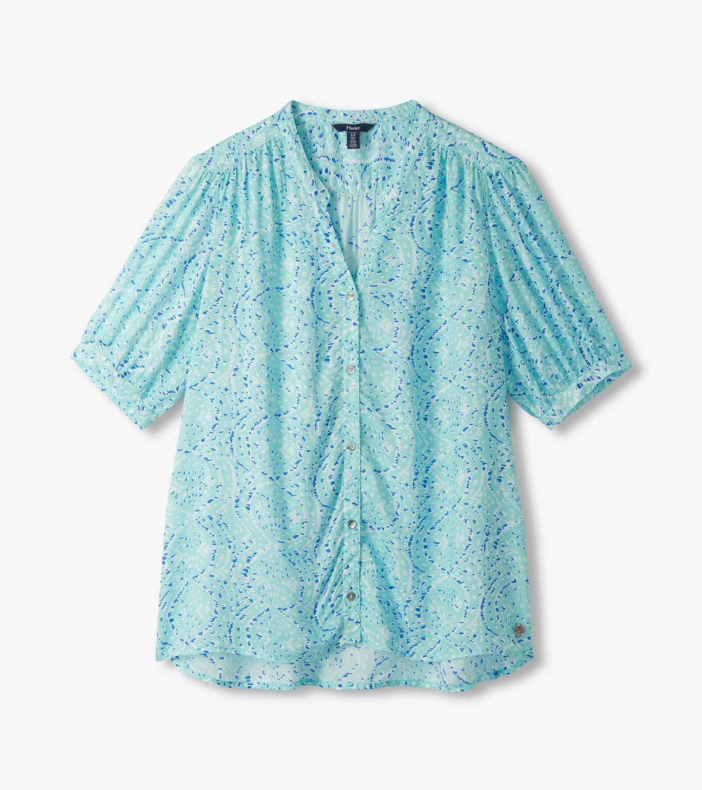 Hatley Ivy Blouse - Beach Glass Ikat