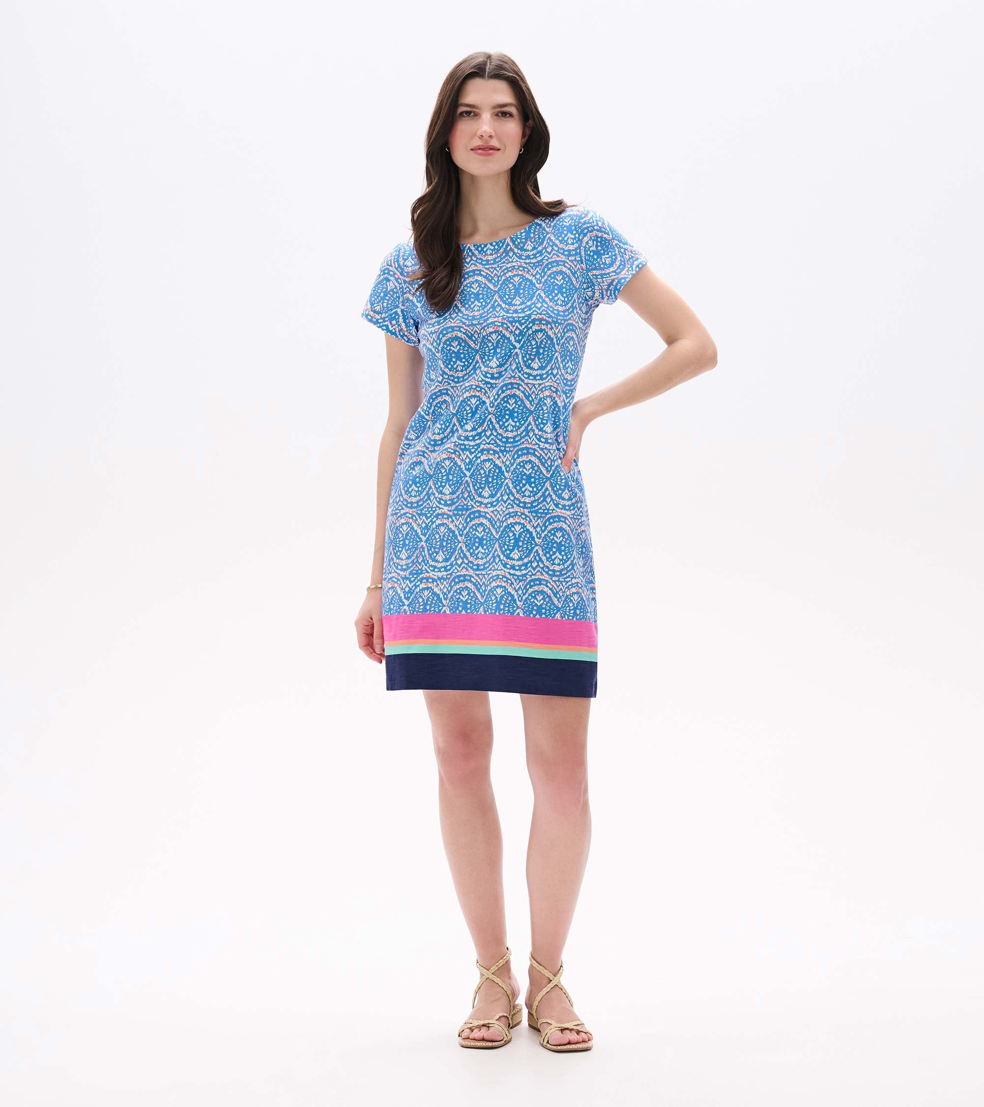 Hatley Zip-Back Tee Dress - Soft Ikat