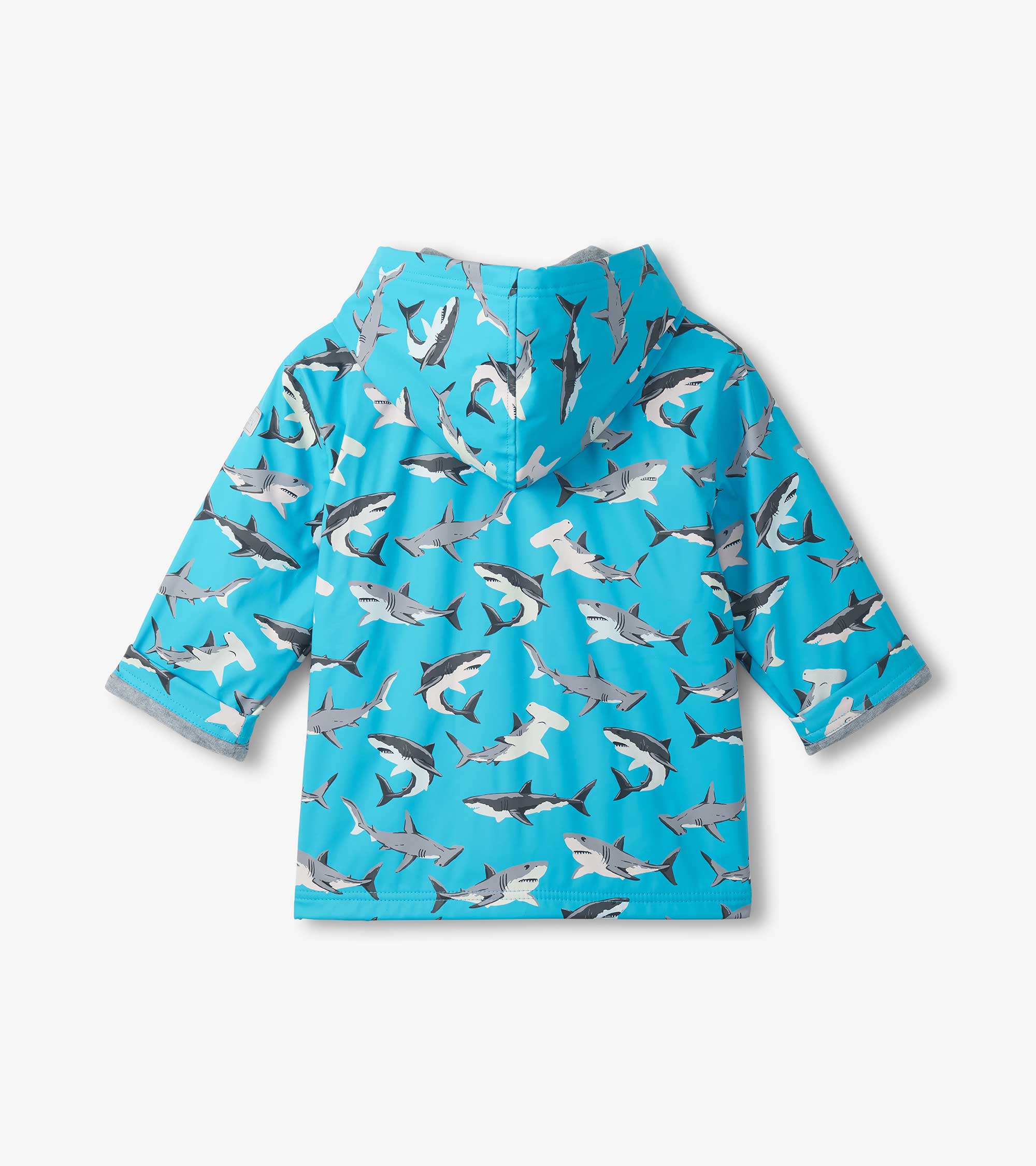Hatley Boys Color Changing Shark Party Zip-Up Rain Jacket