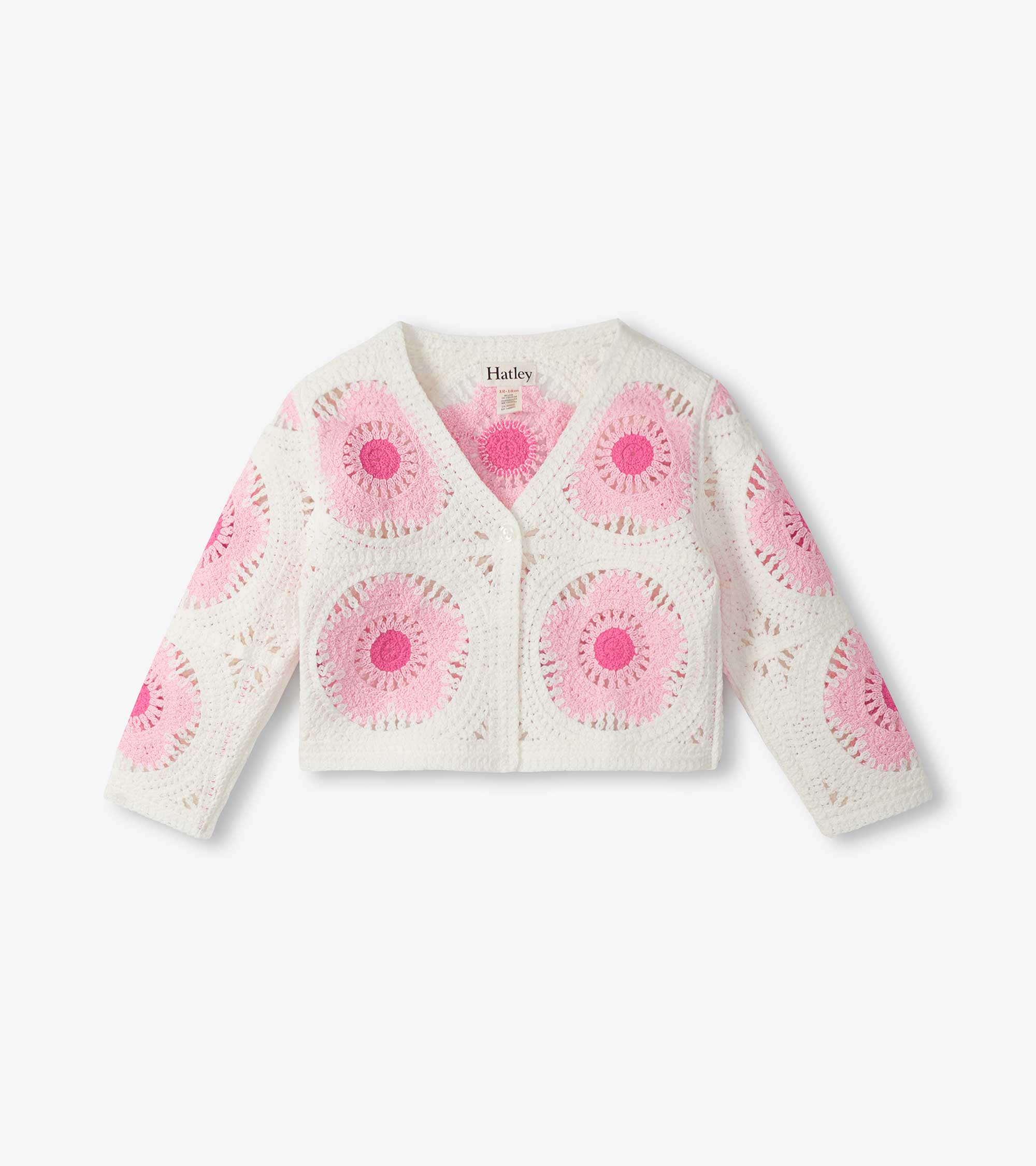 Hatley Baby & Toddler Girls Pink & Cream Flower Crochet Cardigan