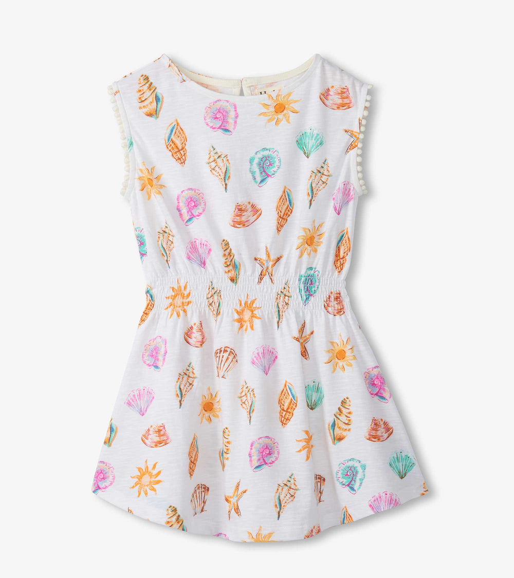 Hatley Girls Shells and Sunshine Smocked Waist Dress