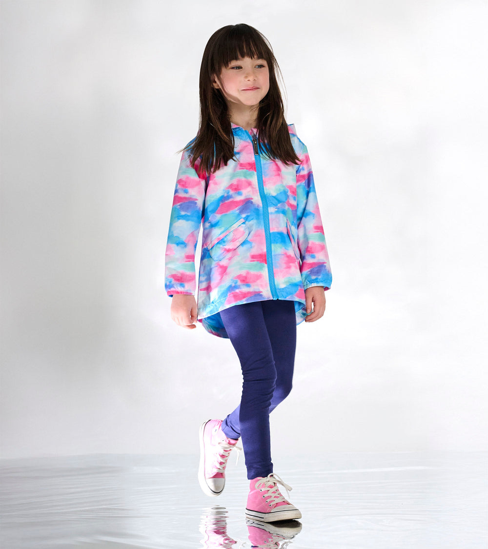 Hatley Girls Sunset Tie Dye Microfiber Rain Jacket