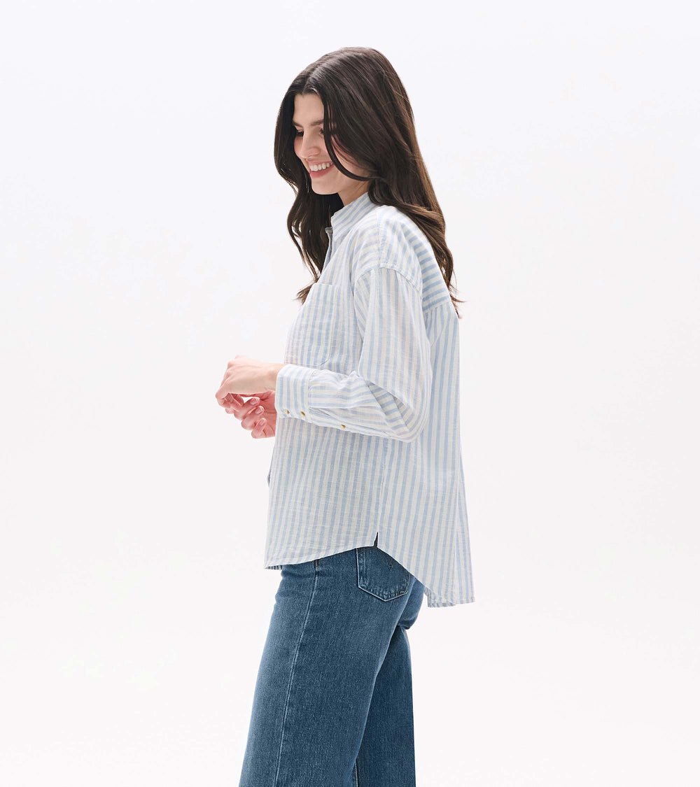 Hatley Relaxed Button Down - Cashmere Blue Stripes