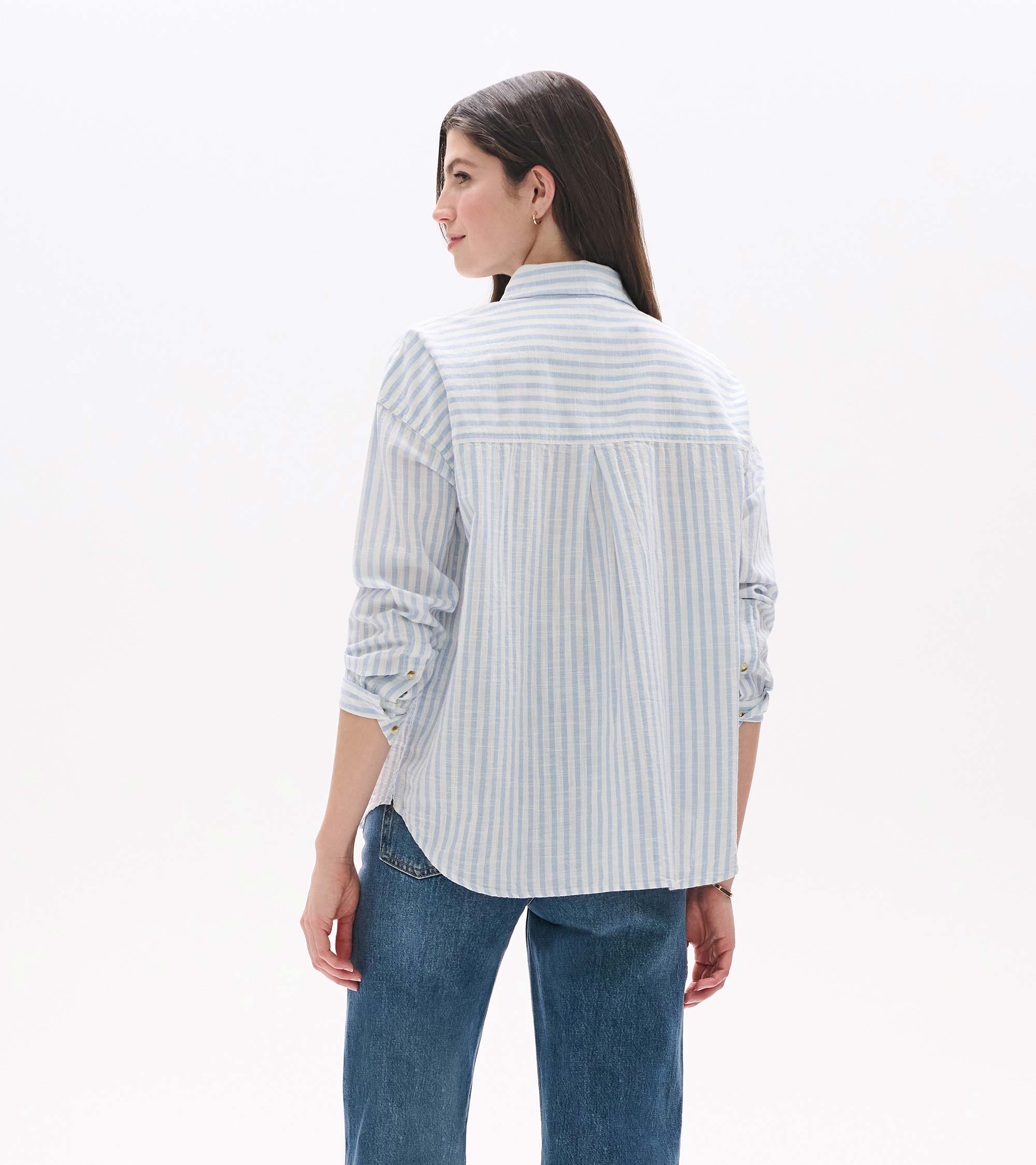 Hatley Relaxed Button Down - Cashmere Blue Stripes