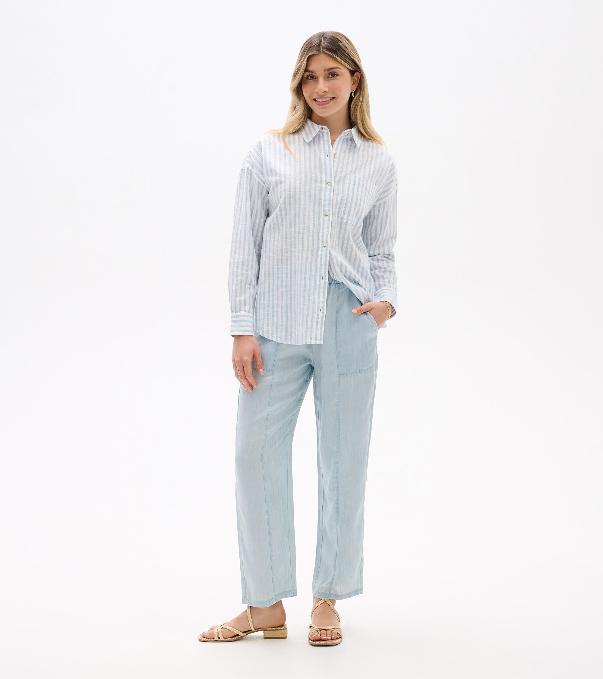 Hatley Relaxed Button Down - Cashmere Blue Stripes
