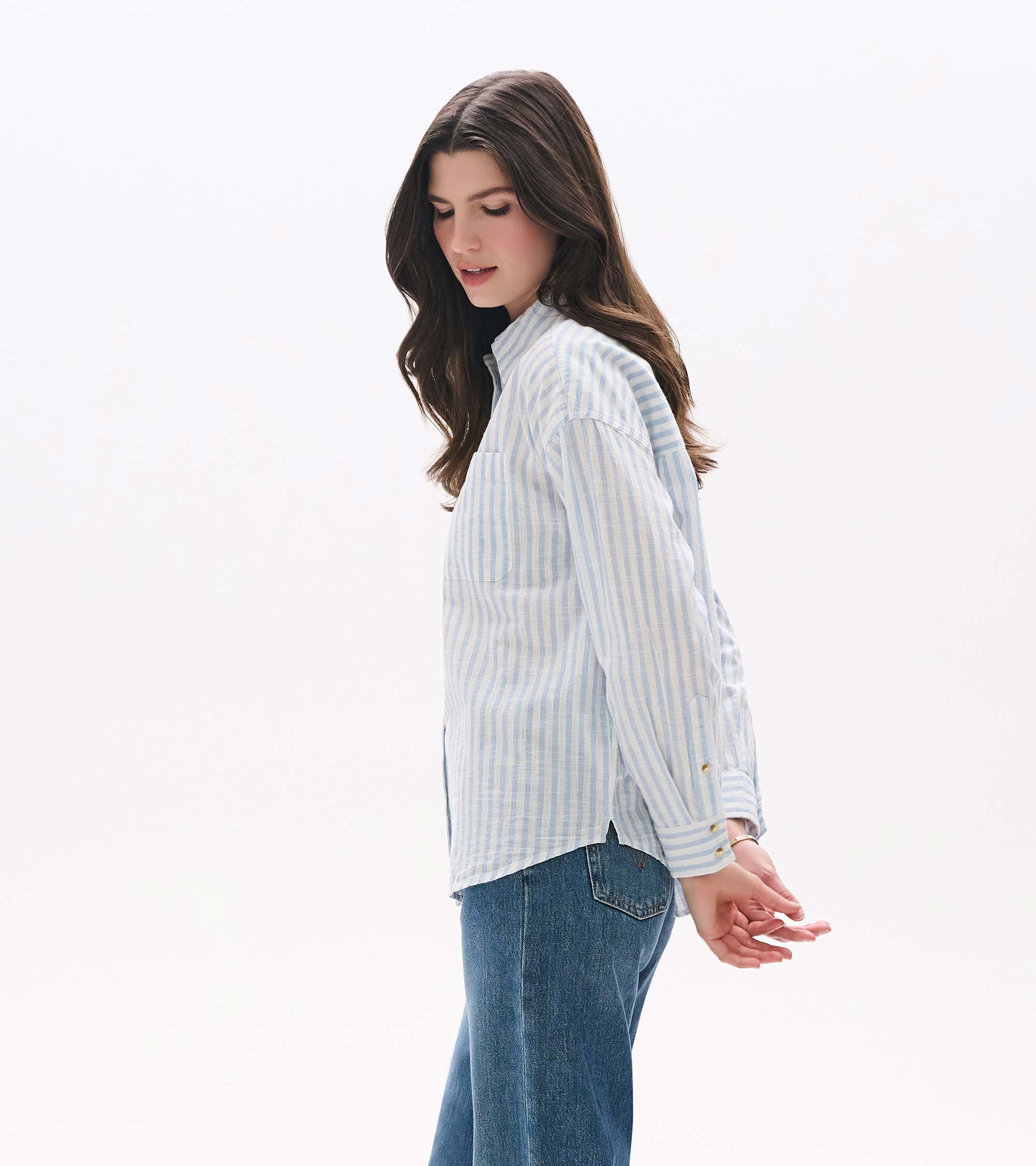 Hatley Relaxed Button Down - Cashmere Blue Stripes