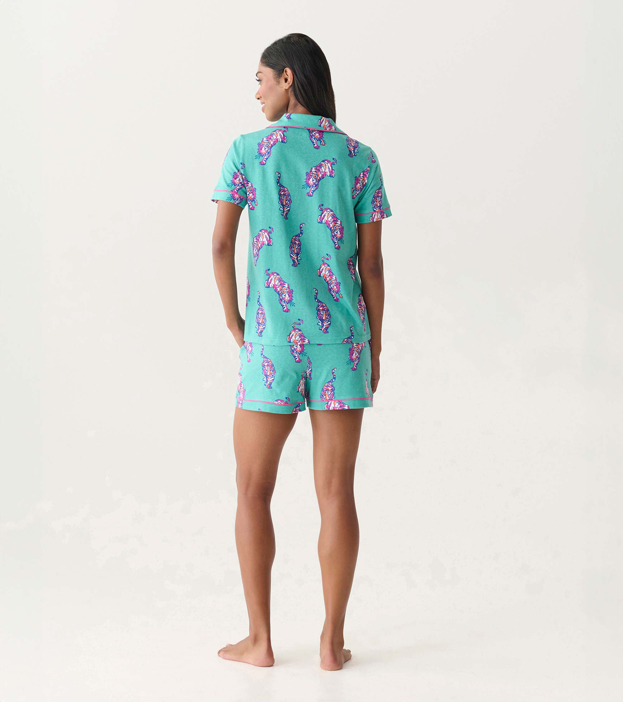 Hatley Women's Fierce Tigers Short Pajama Set