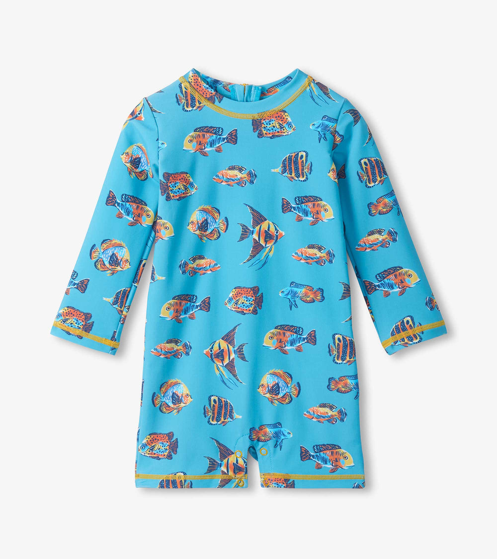 Hatley Baby Boys Tropical Ocean One-Piece Rashguard Swimsuit