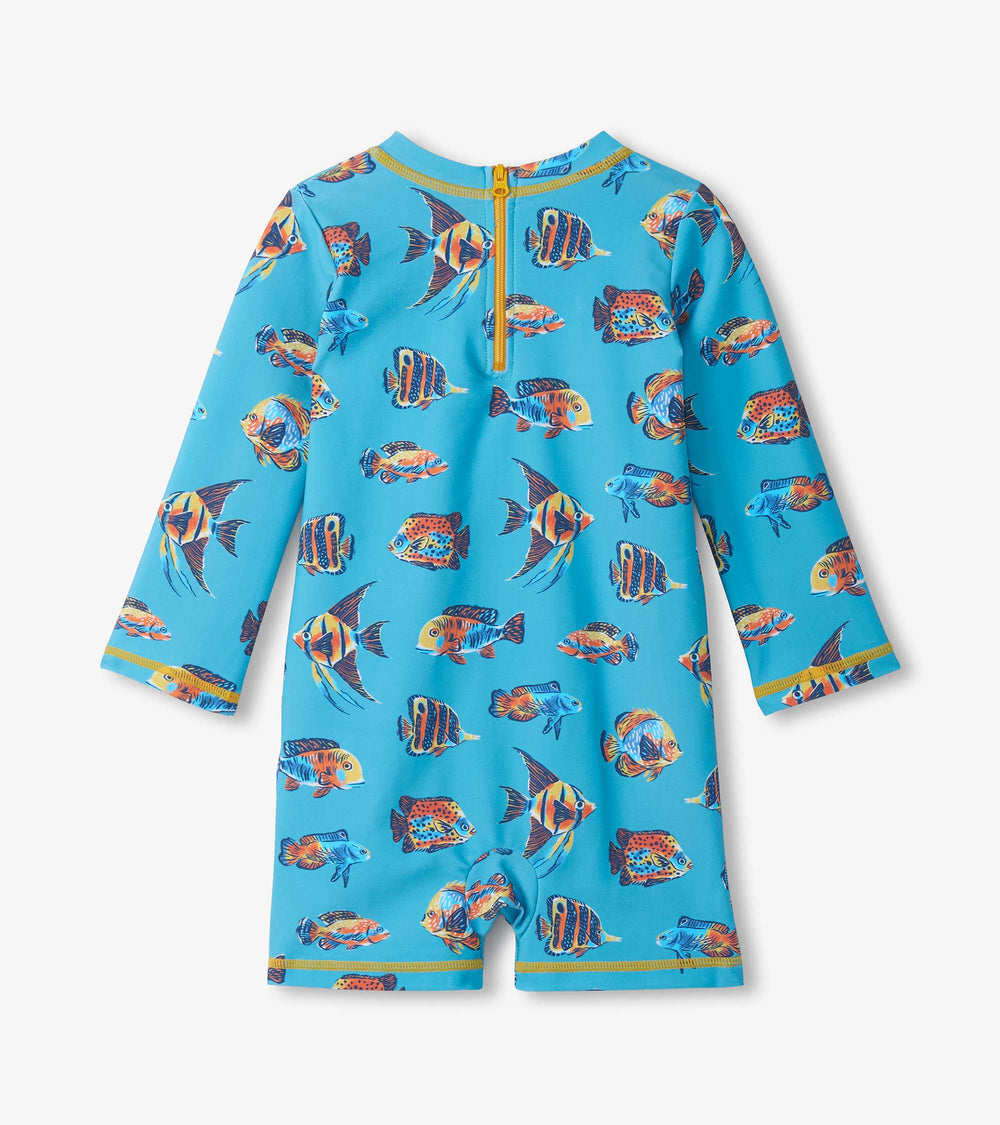 Hatley Baby Boys Tropical Ocean One-Piece Rashguard Swimsuit