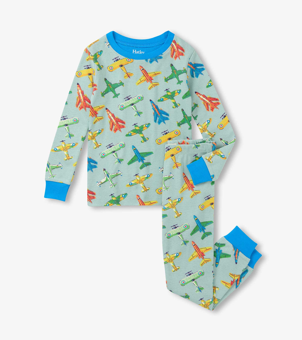 Hatley Boys Vintage Aircrafts Cotton Pajama Set