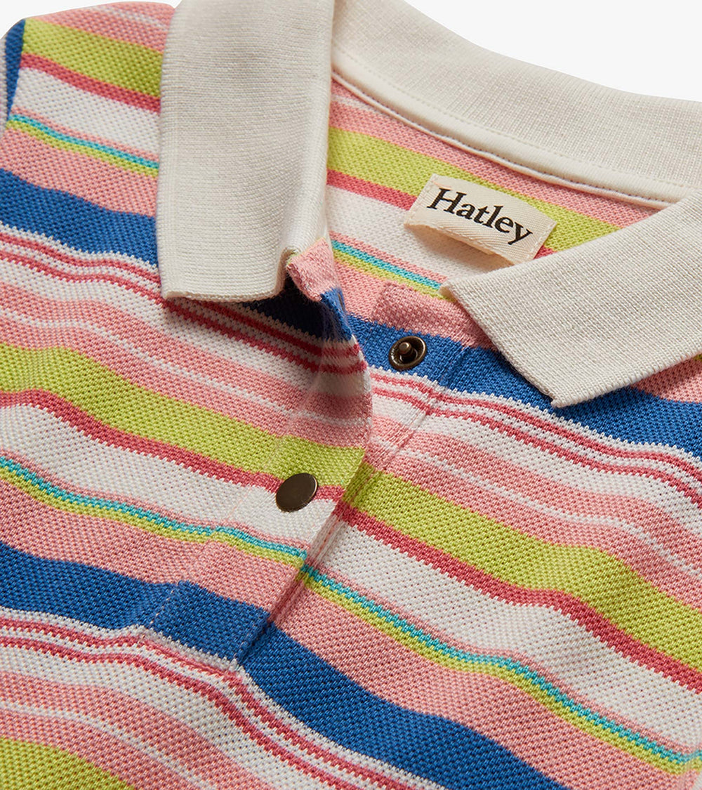 Hatley Girls Vintage Camp Stripe Pique Polo Dress