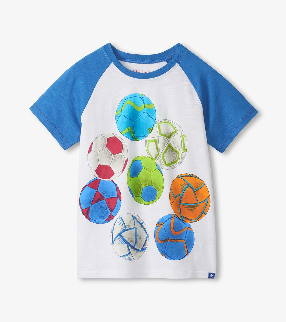 Hatley Boys Soccer Balls Raglan T-Shirt