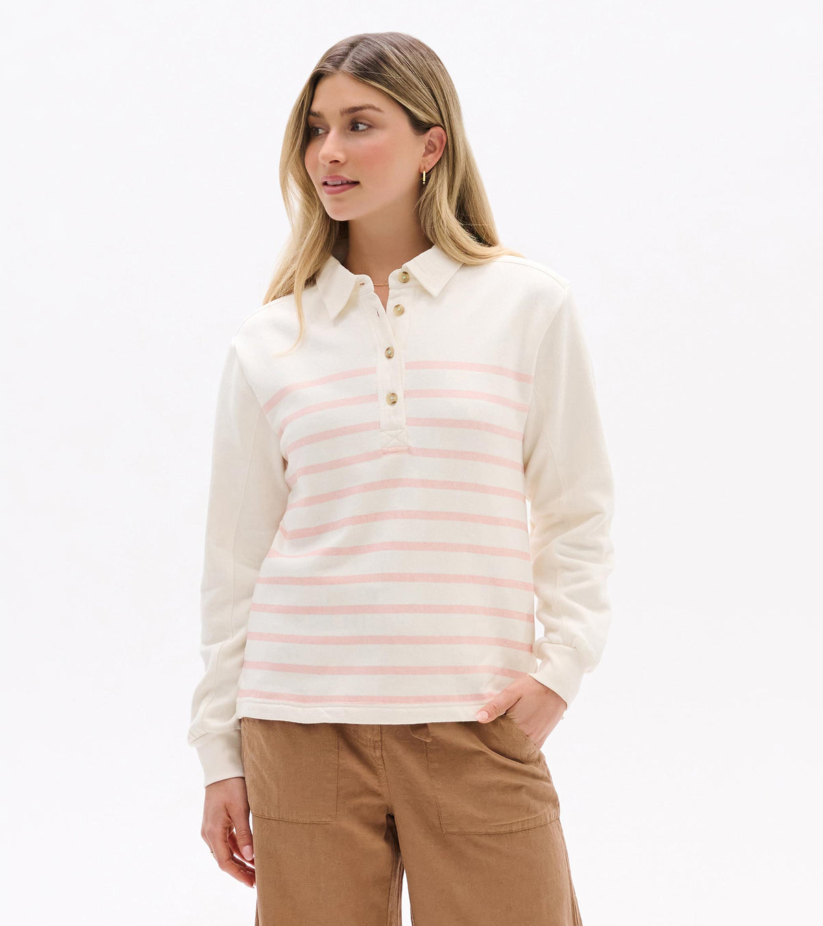 Hatley Coco Polo Top - Pink Stripes