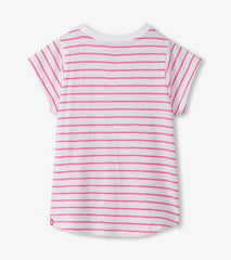 Hatley Girls Radiant Flower Striped Tie Front T-Shirt