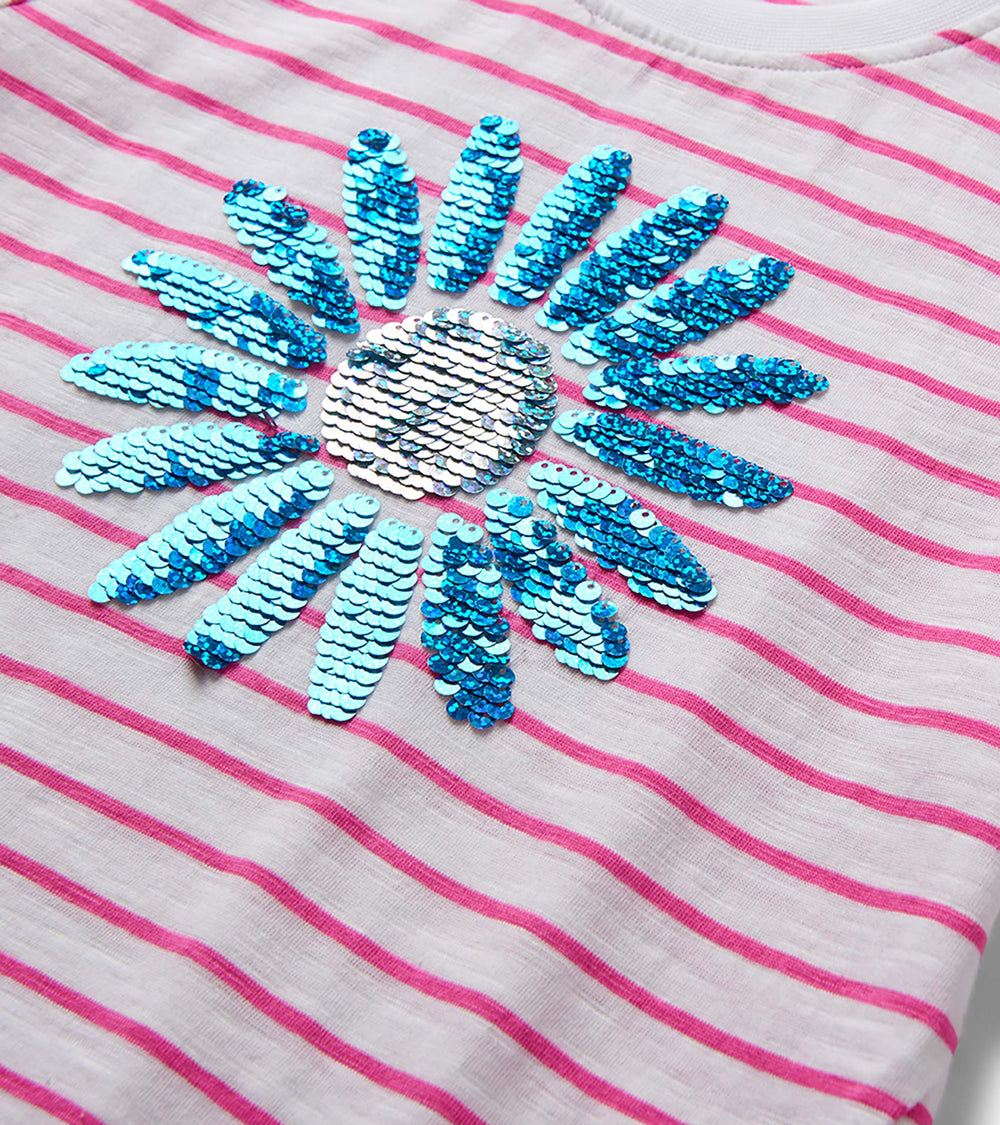 Hatley Girls Radiant Flower Striped Tie Front T-Shirt
