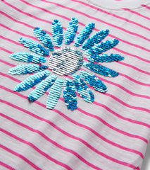 Hatley Girls Radiant Flower Striped Tie Front T-Shirt