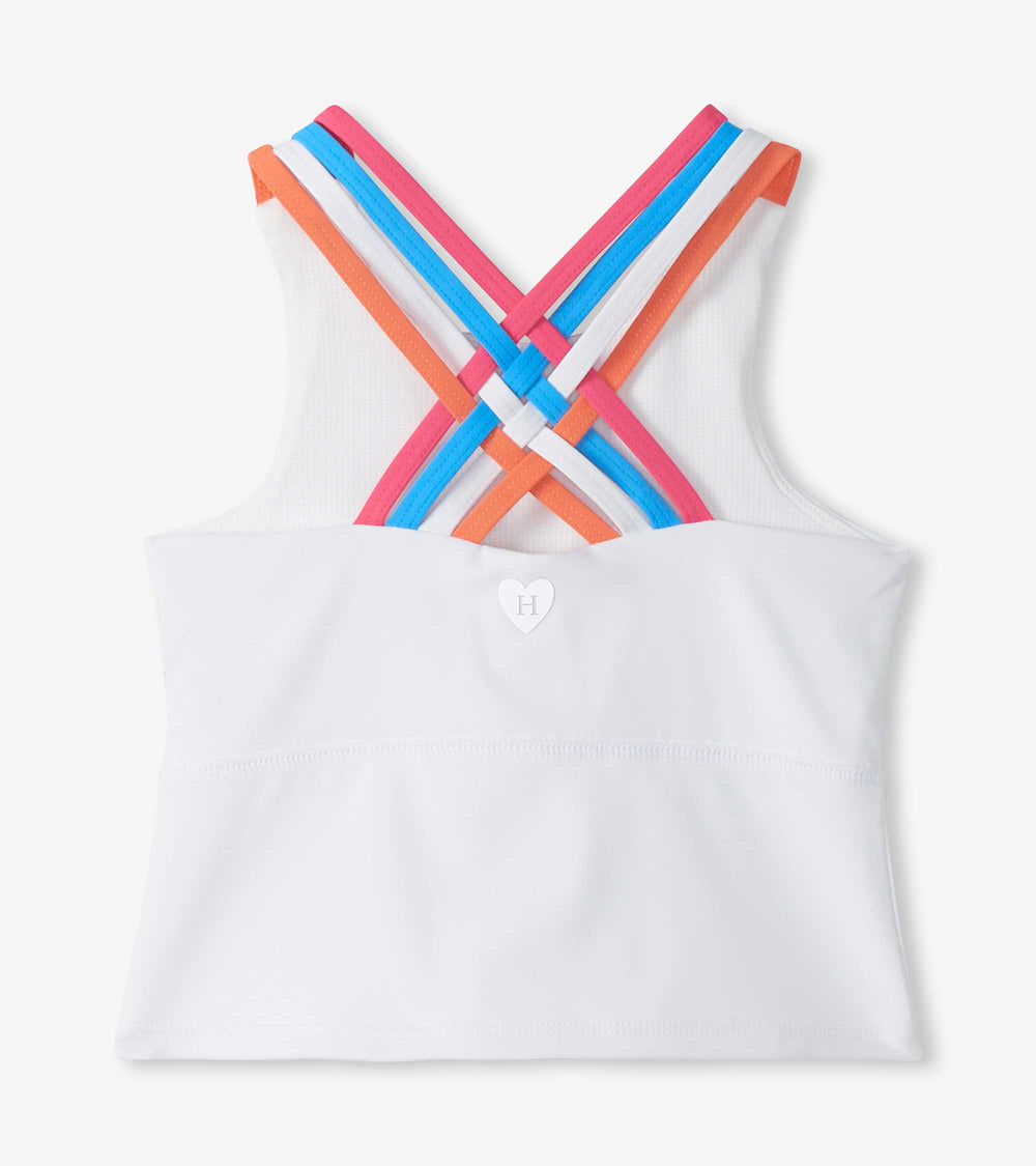 Hatley Girls White Strappy Active Tank