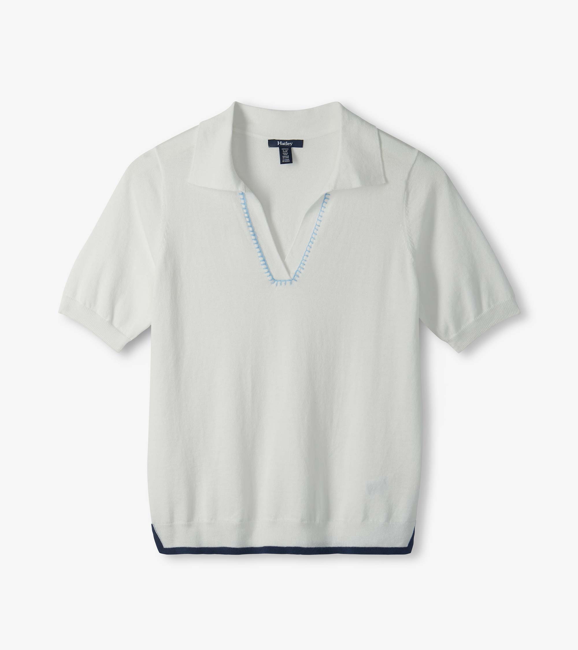 Hatley Johnny Collar Top - White