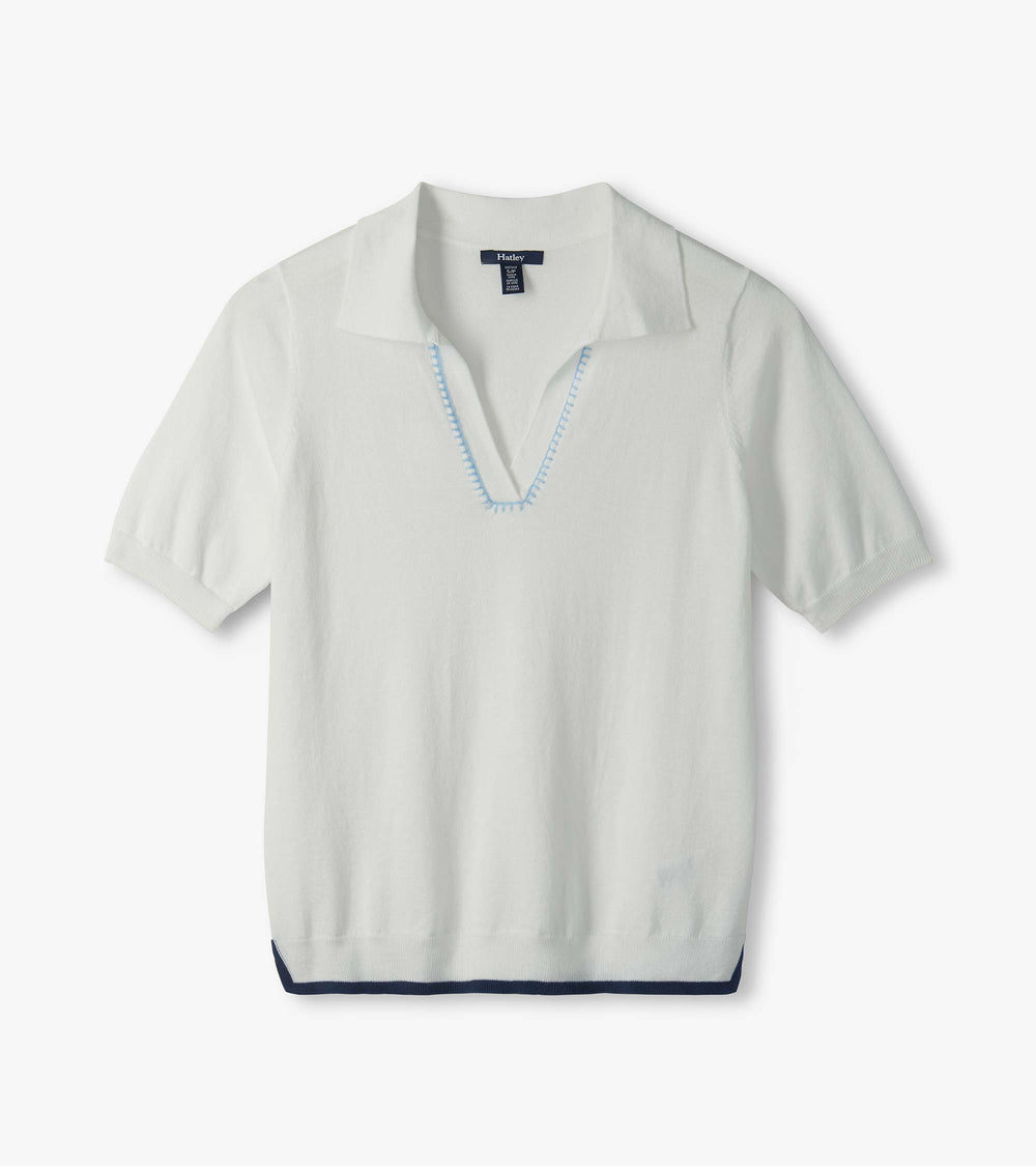 Hatley Johnny Collar Top - White