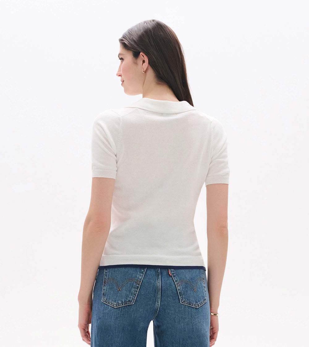 Hatley Johnny Collar Top - White