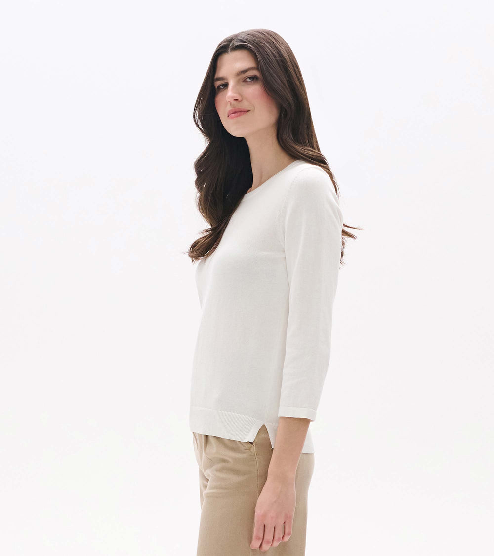 Hatley 3/4 Sleeve Knit Top - White