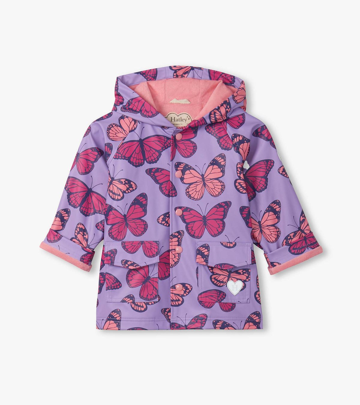 Hatley Girls Violet Butterflies Rain Jacket