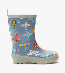 Hatley Boys Airplanes Shiny Rain Boots