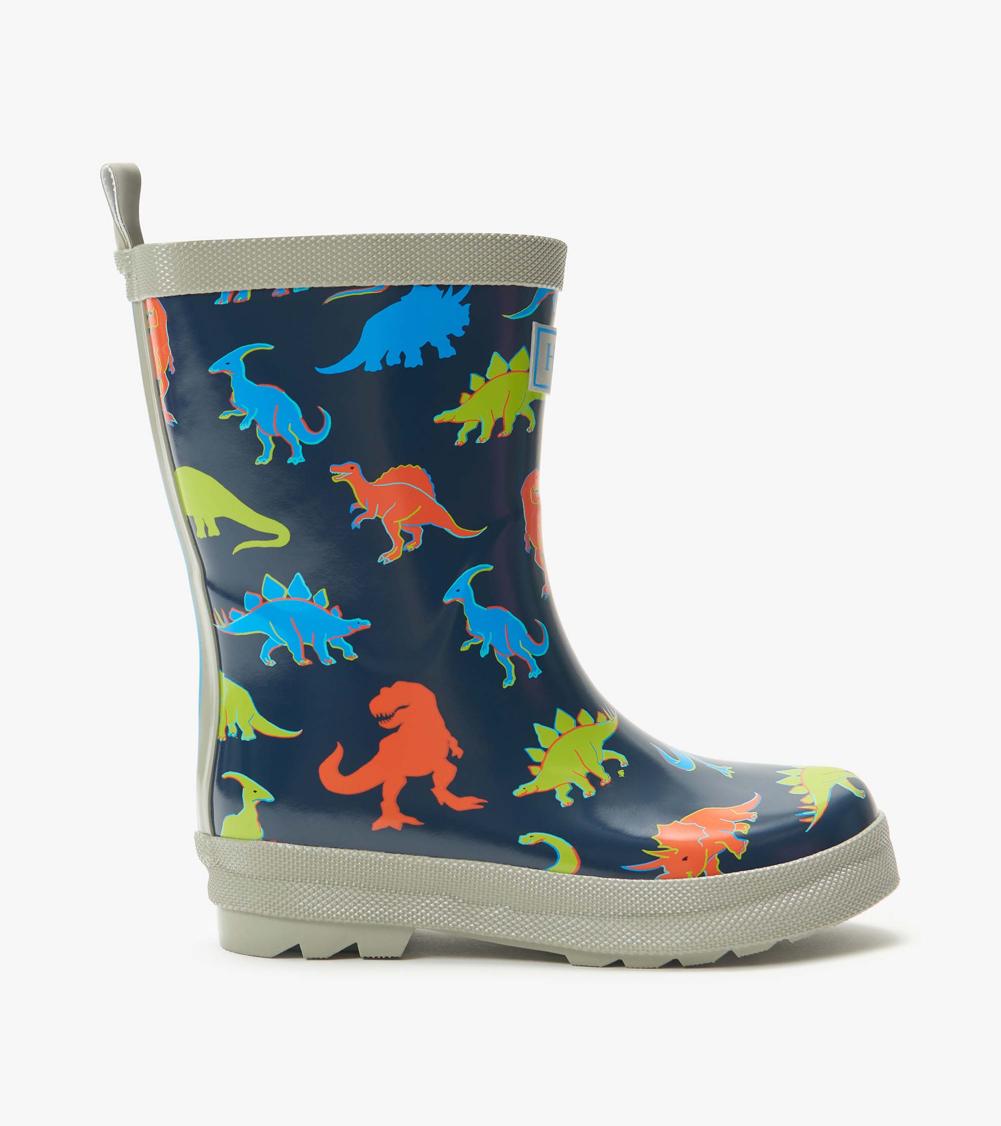 Hatley Boys Neon Dinos Shiny Rain Boots