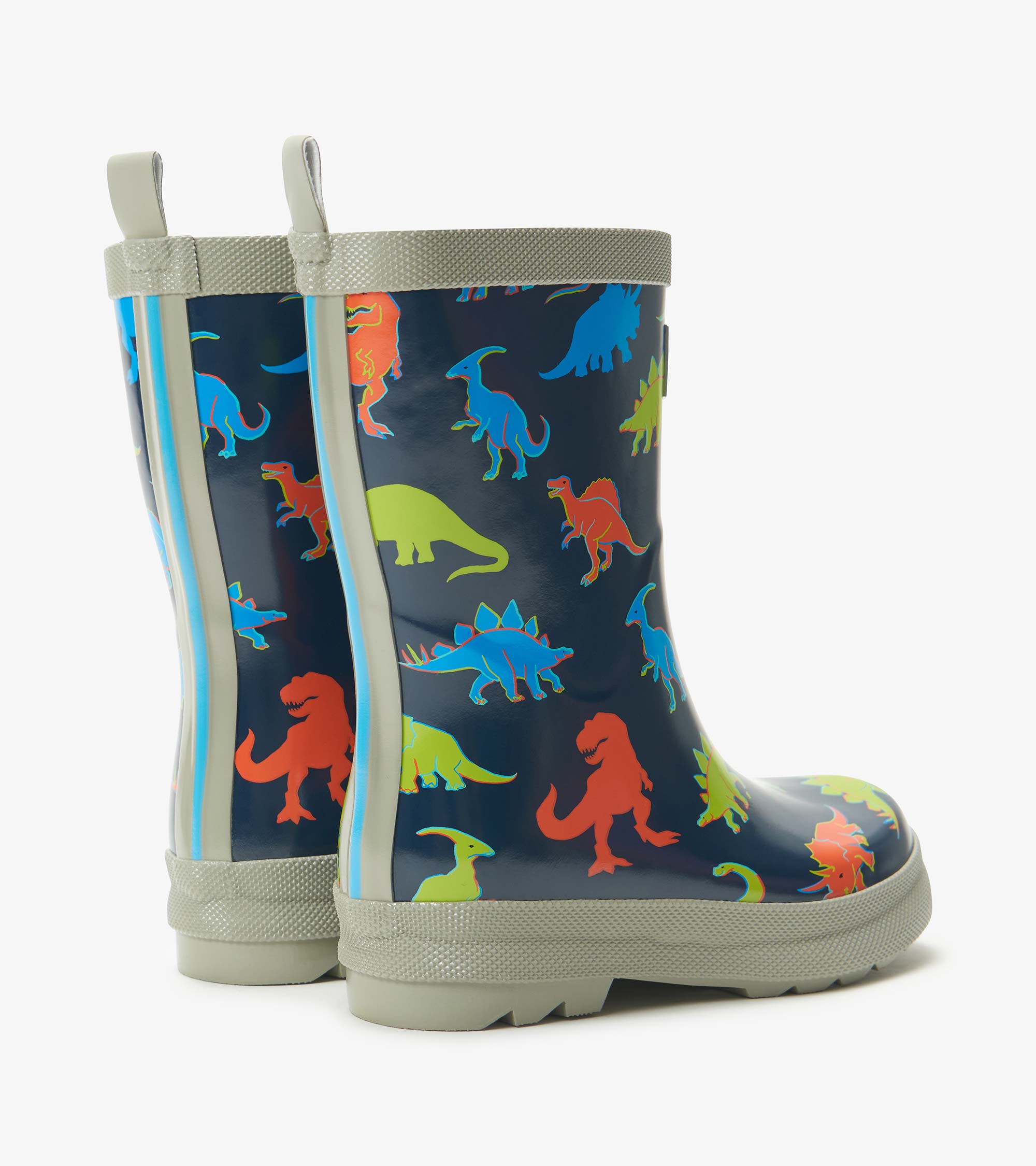 Hatley Boys Neon Dinos Shiny Rain Boots